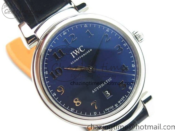 MIROTIME 0512 MoistureWicking Da Vinci IW356601 SS MKF 1:1 Best Edition Blue Dial On Black Leather Strap A 7233